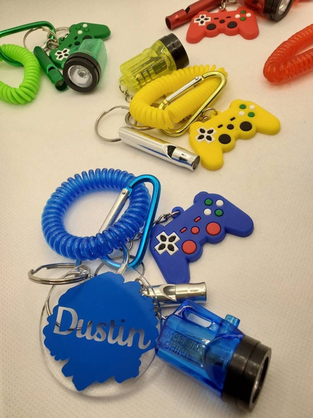 Personalized Kids Keychain, Game Controller, Child Safety Keychain