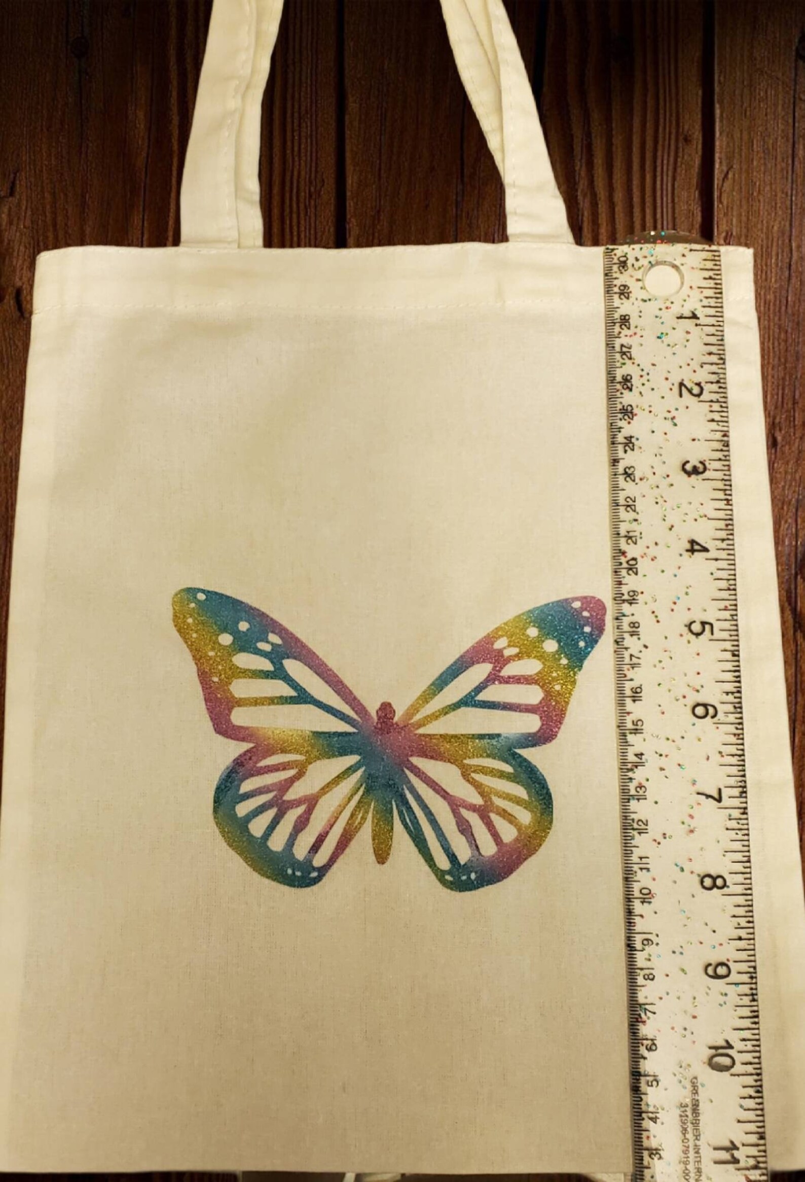 Personalized Butterfly Tote Bag Small Tote Reusable Bag Etsy