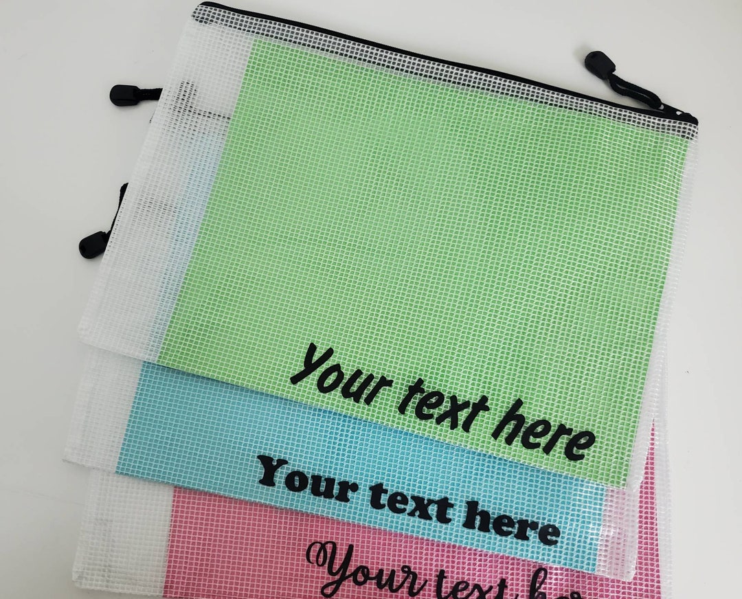 Clear Zipper Storage Bags, Personalized Bag, Large Zipper Pouch