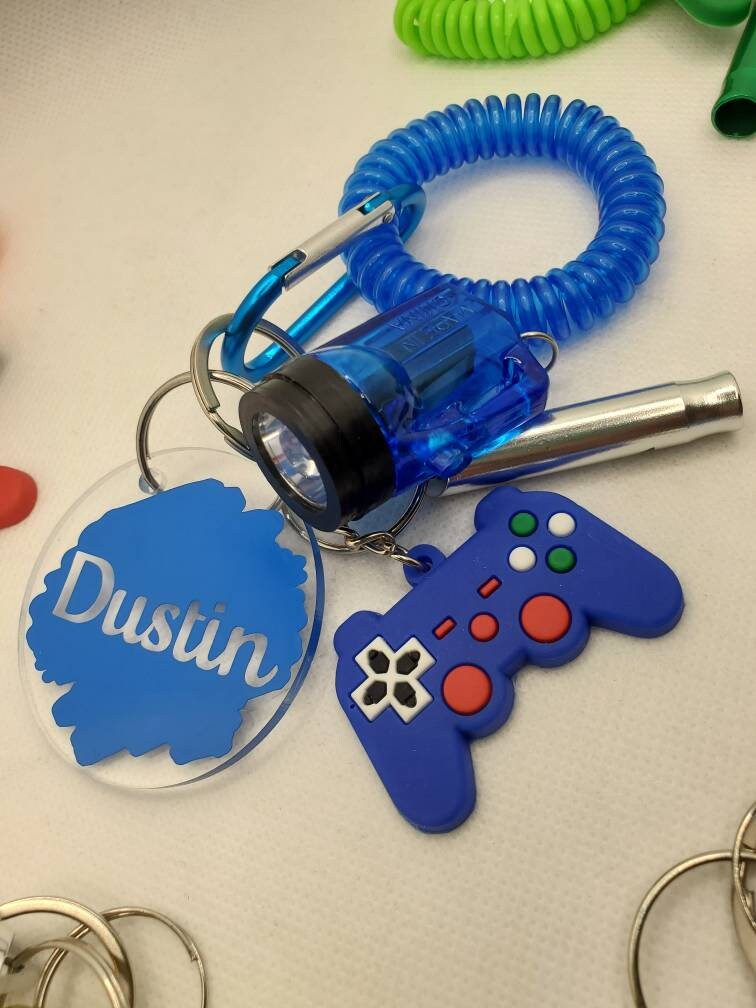 Personalized Kids Keychain Game Controller Child Safety Etsy