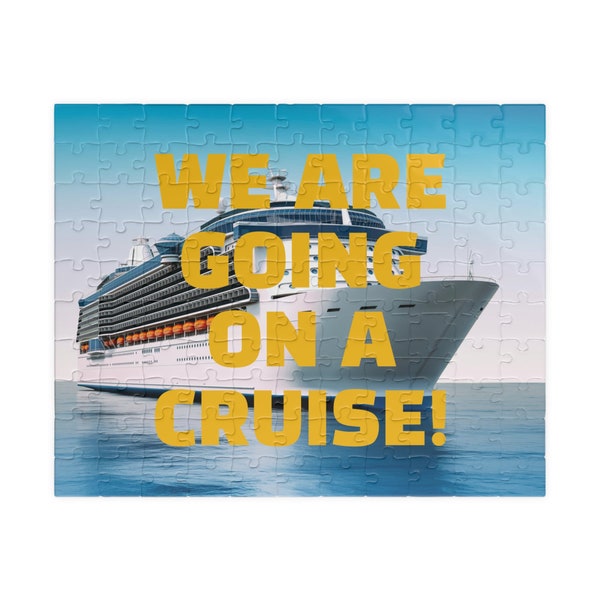 We are going on a cruise puzzle, Cruise gift, Surprise family, kids, or friends with a Cruise, Family Vacation, (110 or 252 piece)