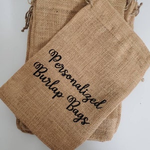 8 x 12, Personalized Burlap Bag, Drawstring Gift Bag, Custom Pouch, Craft Bag, Presents, Wedding, Favors, DIY