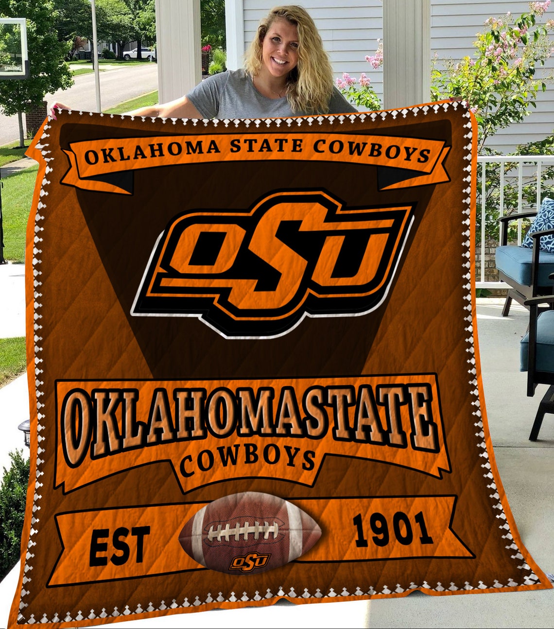 Oklahoma State Cowboys 08 Quilt Blanket Bedding Family Gift Etsy