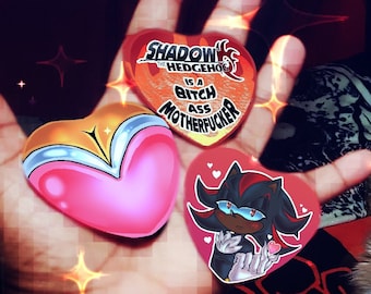 Shadow the Hedgehog Heart Button Set