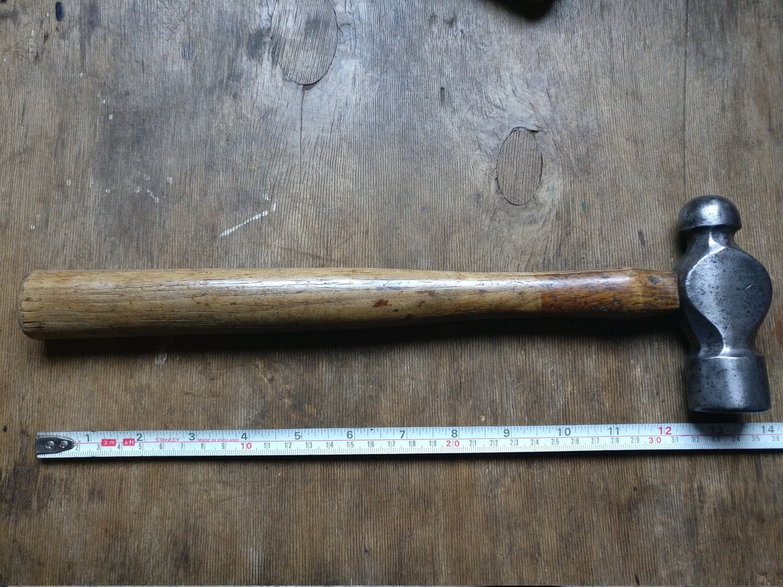 Vintage Ball Peen Hammer metal working great display piece Etsy