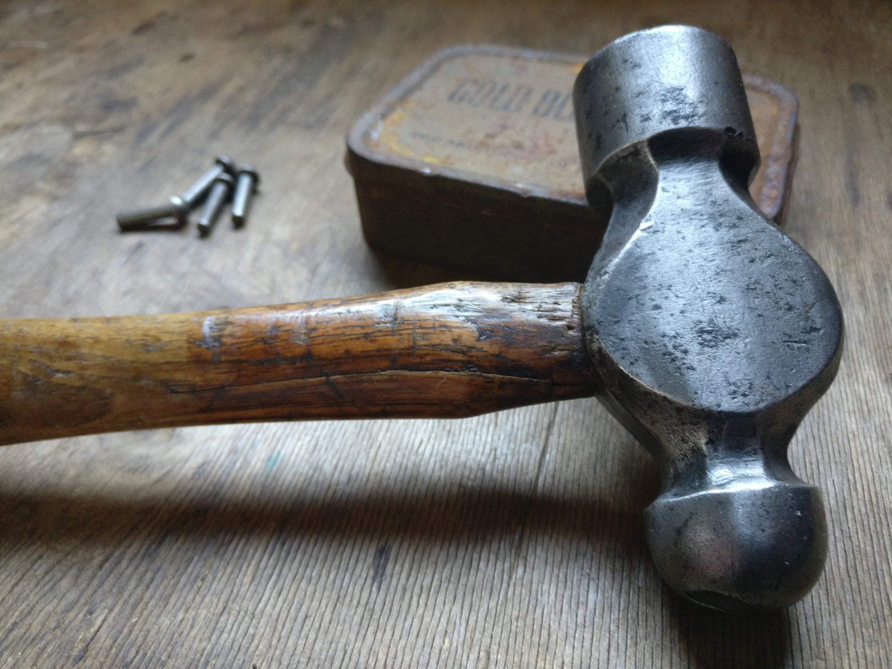 Vintage Ball Peen Hammer metal working great display piece Etsy