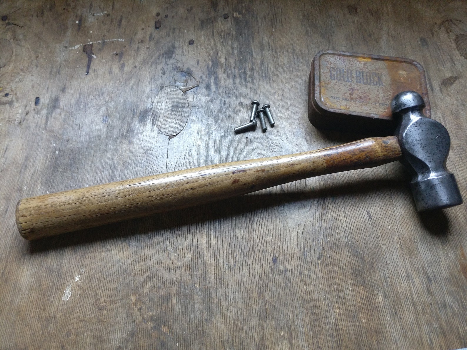 Vintage Ball Peen Hammer metal working great display piece Etsy