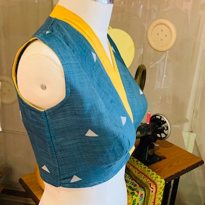 Kimono Style Saree Blouse Pattern-SB24