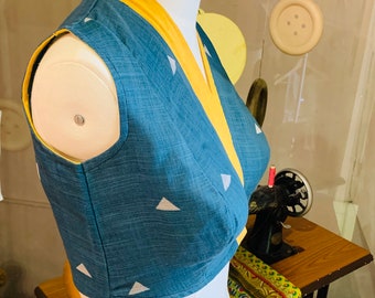 Kimono Style Saree Blouse Pattern-SB24
