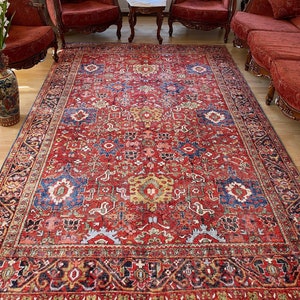 Red Oushak Rug, Ethnic Pattern Orange Rug, Turkish Red Kilim Rug 8x10, Oriental Red Rug 5x8, Bohemian Kilim Rug 9x12, Rugs For Living Room