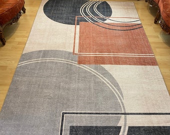 Tappeto geometrico 8x10: tappeto in ciniglia e cotone in stile nordico moderno