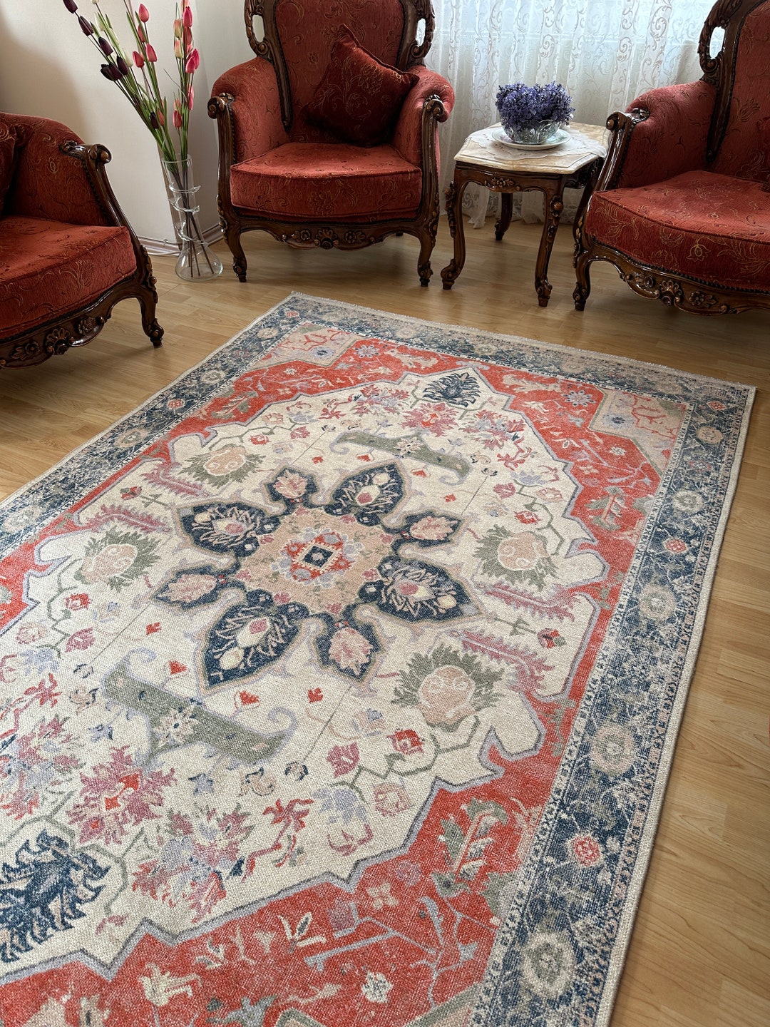 Oriental Vintage Red Rug 8x10 Turkish Kilim Rug 8x10 Tribal Etsy