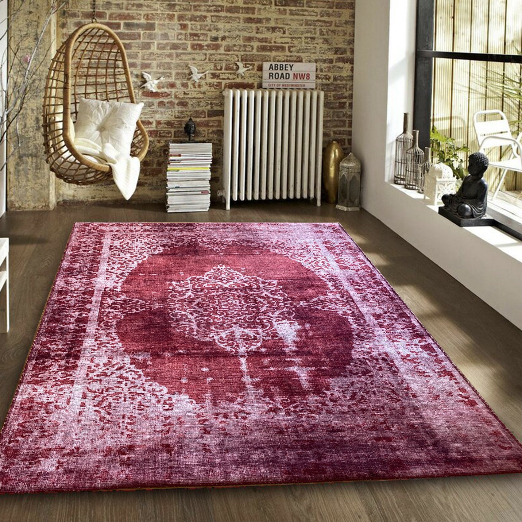 140.5×225\"Sugar plum”ViNTAGE TURKiSH RUG Vintage Turkish Mini Rug 1.6'x3' - No. 671 – Velvet & Shag
