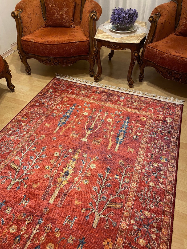 Red Sultani Rug Tribal Gabbeh Area Rug Oriental Red Rug 6x9 Etsy