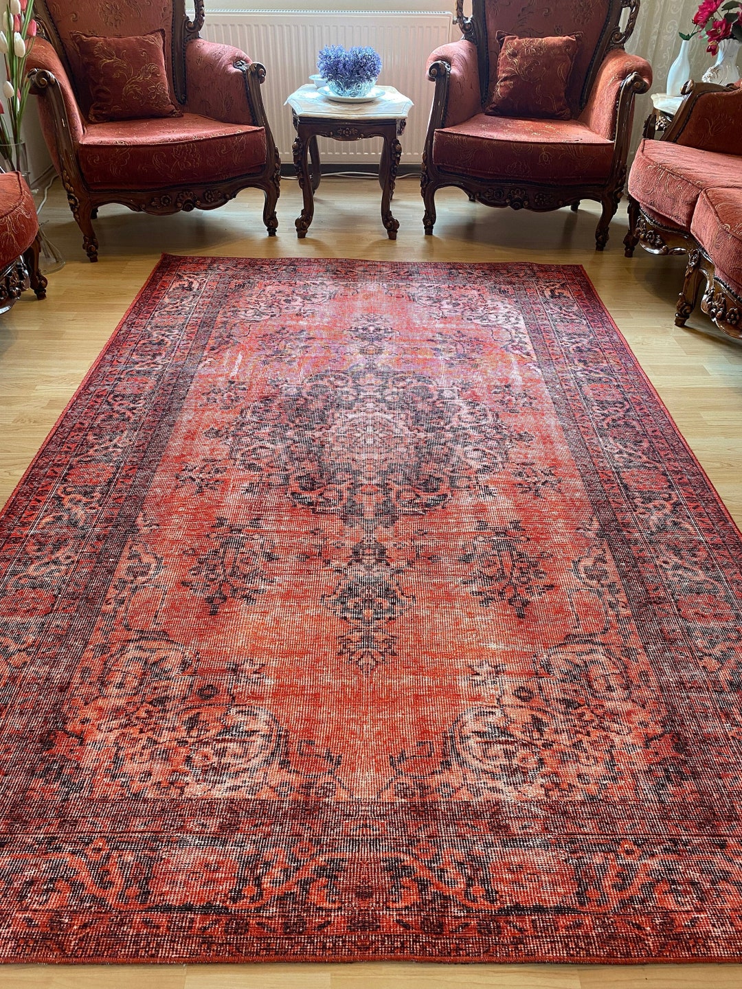 Distressed Red Area Rug 8x10, Red Vintage Rug 8x10, Oriental Rug, Heriz Rug, Faded Red Rug, Persian Pattern, Area Rug 7x9, Rustic Cabin Rug - Etsy Distressed Red Area Rug 8x10, Red Vintage Rug 8x10, Oriental Rug, Heriz Rug, Faded Red Rug, Persian Pattern, Area Rug 7x9, Rustic Cabin Rug - Etsy