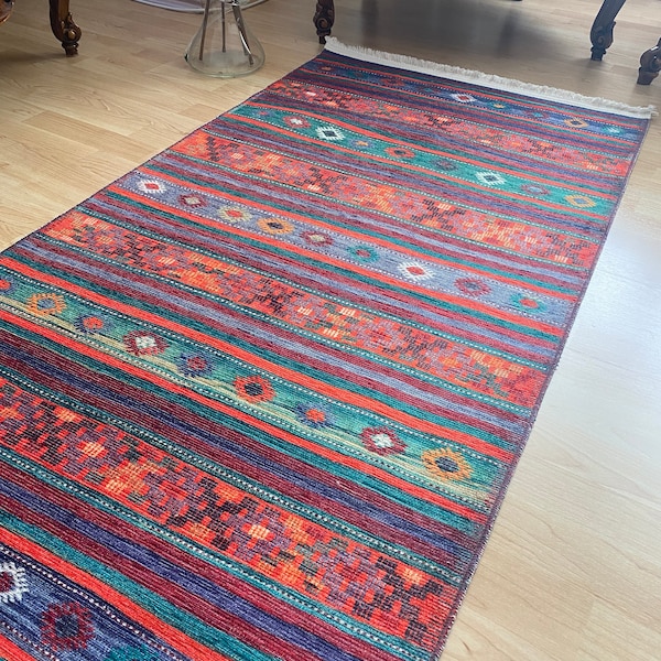 Colorful Runner Rug 2x8, Turkish Rug 2x8, Kilim 2x6, Blue Rug 2x8, Heriz Rug, Orange Rug 2x8, Green Rug 2x8, Corridor Rug, Persian Rug 8x10