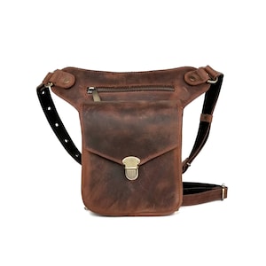 Genuine leather leg bag fanny, biker, outdoor, gift, woman, man, belt, mother, father, his, her, black Friday, valentine&#39;s day, Christmas.