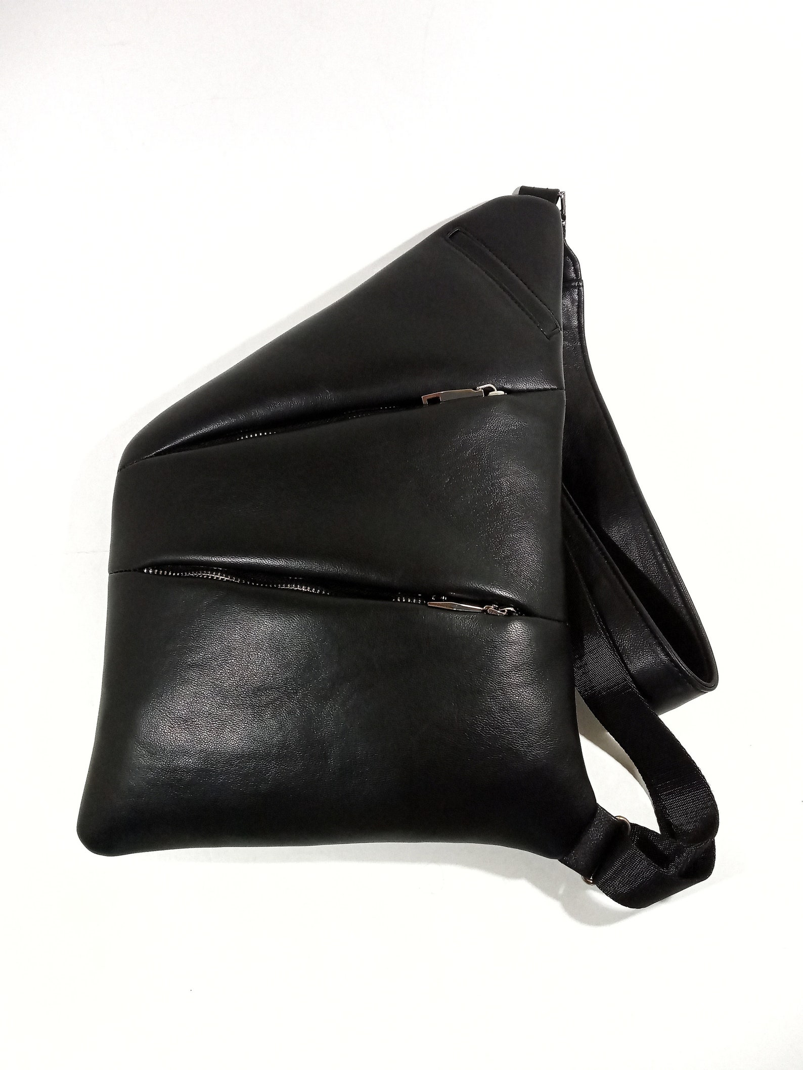 Leather cross chest bag Etsy