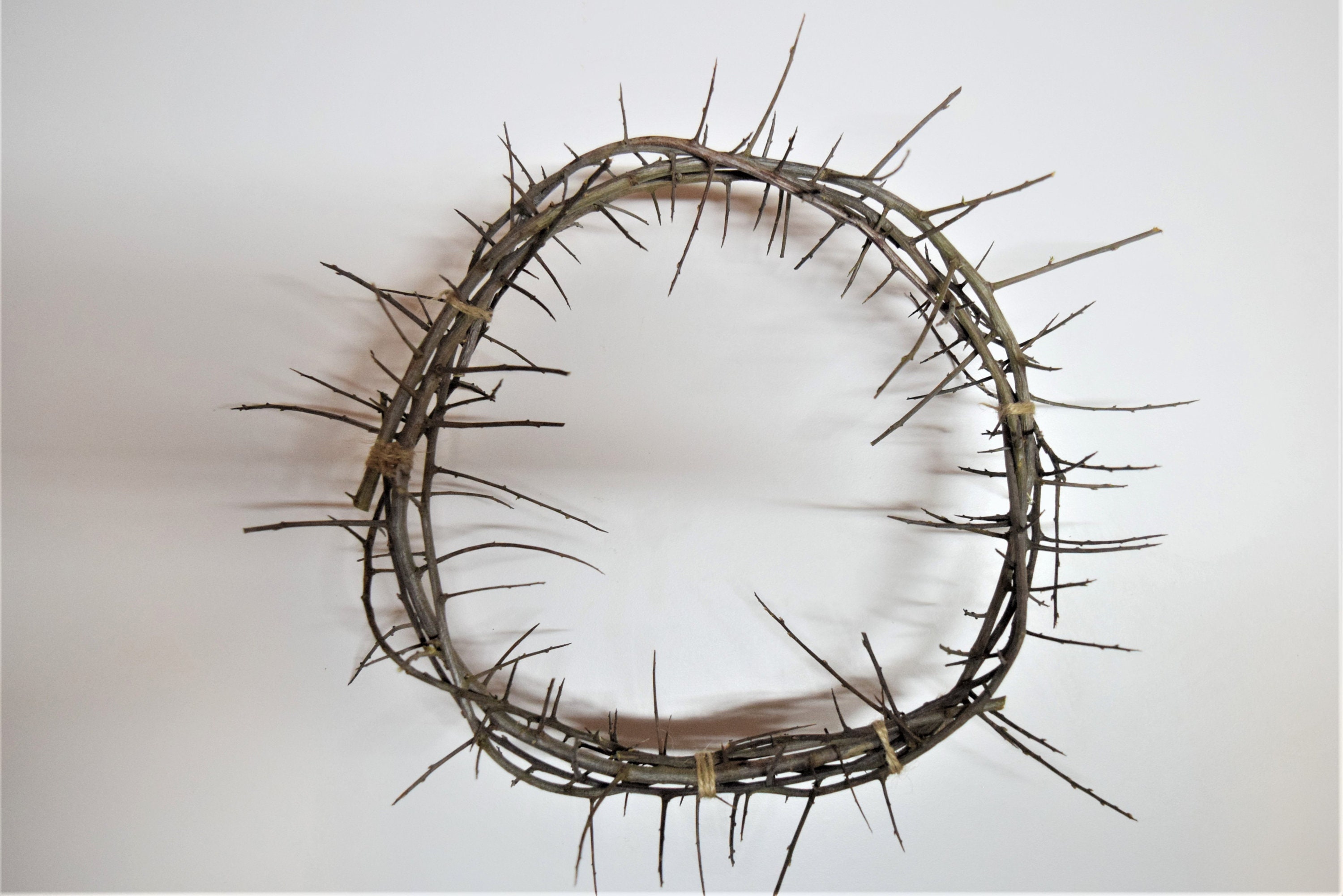 Natural Crown of Thorns, Sharp Blackthorn Wreath, Religious