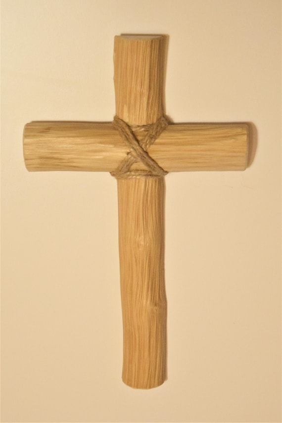 HOMSFOU Artigianato in legno, 2 pezzi, decorazione in legno con croci, a forma di croce, per decorare croci, per il fai da te, croce decorativa in legno a mano