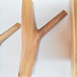 5x creative tree branch hooks, nordic solid wood, set of 5 wooden hangers, wood wall hooks, rustic coat hangers, farmhouse wall hooks image 7