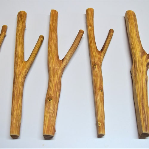 5x Creative Tree Branch Hooks Nordic Solid Wood Set of 5 Etsy
