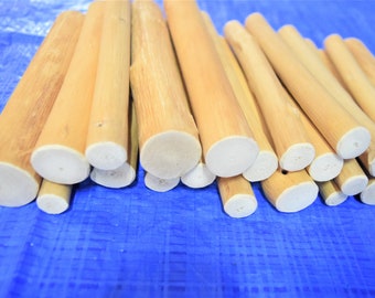 10x peeled hazel sticks 15 cm (6 inch) long, a bundle of 10 dried branches, real hazel nut wood, craft decor, hazel wood stick craft supply