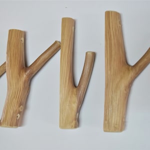 5x creative tree branch hooks, nordic solid wood, set of 5 wooden hangers, wood wall hooks, rustic coat hangers, farmhouse wall hooks image 4