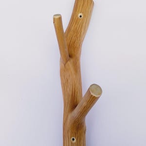 Grande gancio doppio a forma di ramo d'albero, gancio per asciugamani da bagno, gancio da parete in legno, appendiabiti rustico, gancio da parete in stile cottage