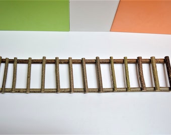 Log ladder for rats, wooden log ladder for hamsters, gerbils, parrots, mice, real hazel nut wood, log ladder for small rodents and birds