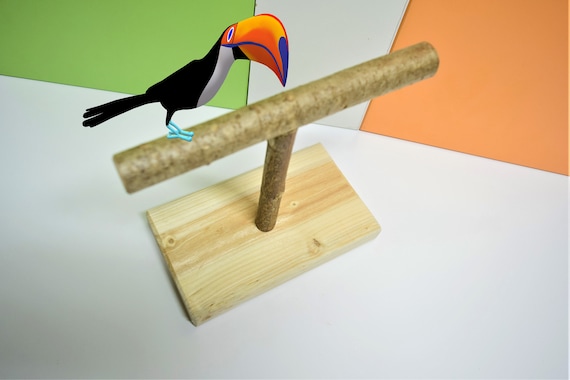 Jouets pour oiseaux en bois, perchoirs en bois perroquet