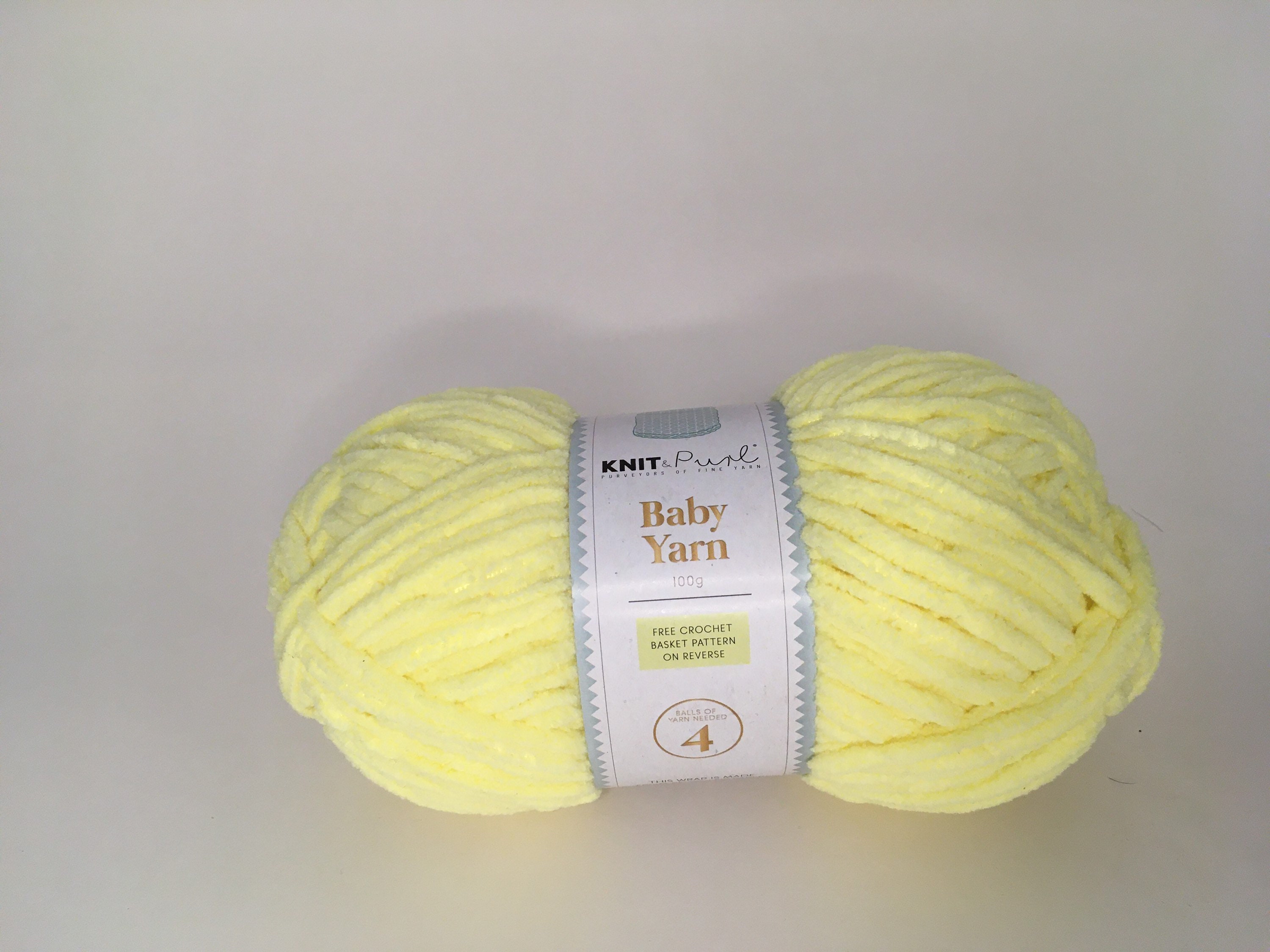 Knit & Purl so Crafty Baby Yarn Chenille 100g Balls Lemon Etsy UK