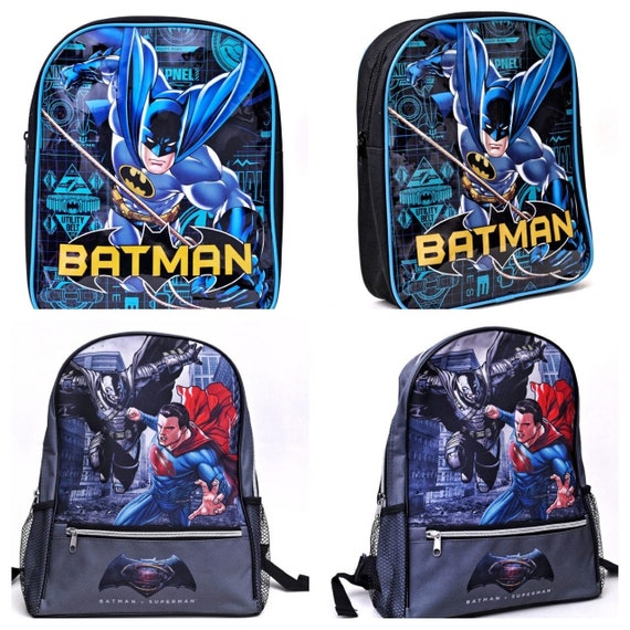 DC Comics Batman Superman Kids Boys Backpack Bag Children - Etsy UK