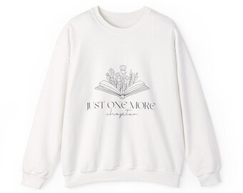 Sudadera con capucha Just One More Chapter / Cuello redondo acogedor para amantes de la lectura