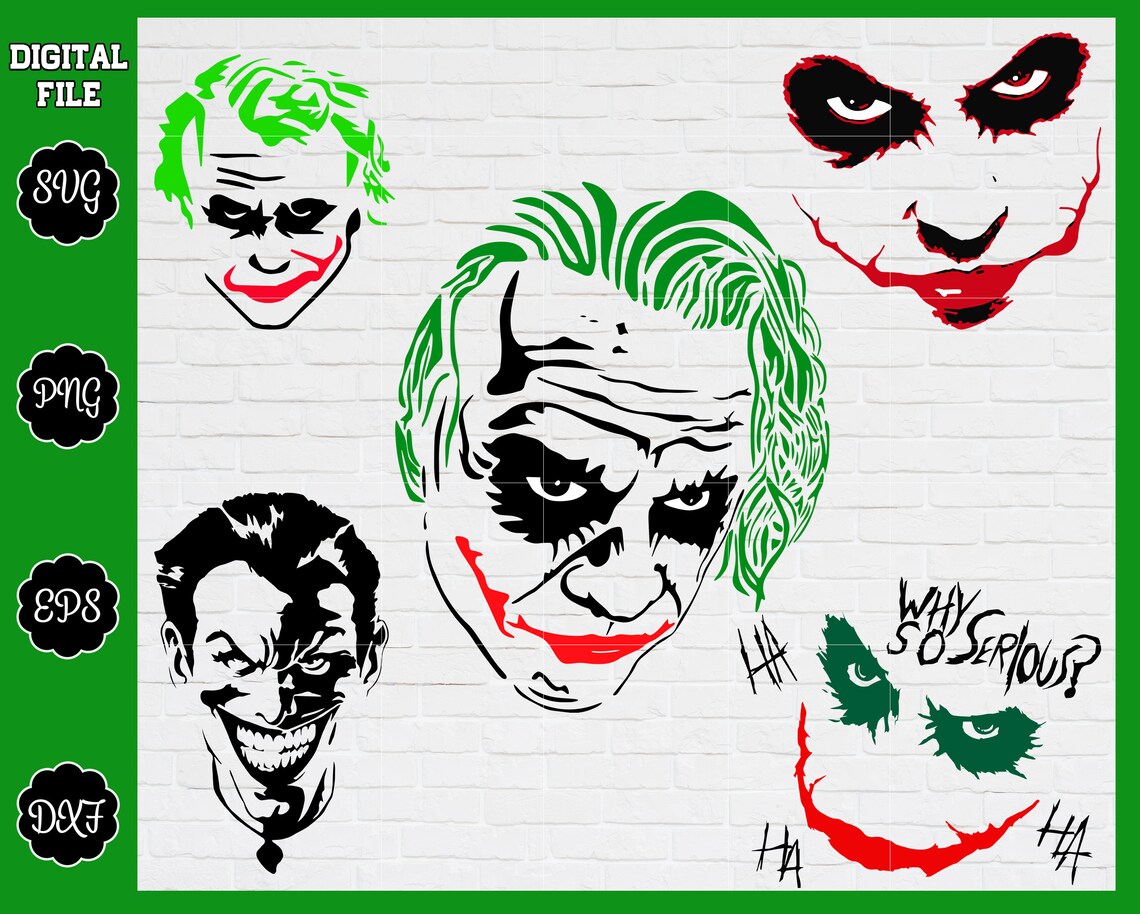 Joker Svg Bundle Joker printable Horror movies svg Suicide Etsy