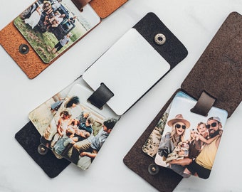 Personalized Photo Keyring in Leather Case Valentine Gift  Wedding Gift for Couple Personalized Photo Keychain Mini Photo Album
