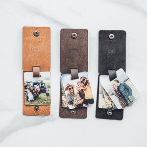 Custom Photo Keychain Personalized Leather Handmade Gift Valentines Day Gift for Boyfriend Groom Gift for Dad Couples Keychain Anniversary