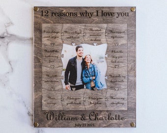 Personalized Gift 12 Reasons Why I Love You 1st 2 year 3rd 5 10 20 30 40 50 Anniversary Gifts Birthday Gift for Boyfriend Christmas Gift