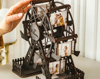 Wooden Ferris Wheel Photo Album 5th Anniversary Gift for Him Christmas Gifts for Her Wedding Gift Housewarming Gift Home Decor Personalized
