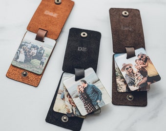 Man Accessory Leather Keychain With Photo Mothers Day Gift Personalized Photo Keyring Unique Boyfriend Gift Keychain For Him Gift Men