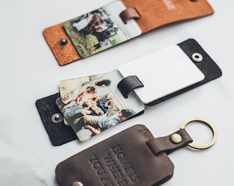 Personalized Photo Keychain for Boyfriend by TonyLeather Fathers Day Gift For Dad