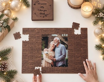 Personalized 10–50 Reasons Why I Love You Puzzle, Anniversary Keepsake for Couples, Parents and Grandparents