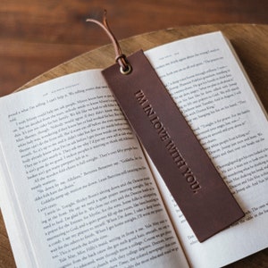 Personalized Bookmark Gift, Anniversary Sentimental Gift, Handmade, Quote Bookmark, Leather Unique Bookmark, Christmas Gift,Best Friend Gift zdjęcie 6