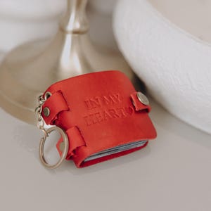 Portachiavi personalizzato, mini album fotografico, accessorio in pelle per Natale, anniversario, compleanno, fidanzato, regalo inciso per papà, regalo per la festa del papà
