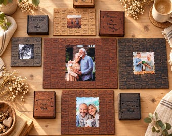 Custom Wooden Photo Love Puzzle, Wedding or Engagement Keepsake, Romantic Handmade Gift for Newlyweds and Fiancés