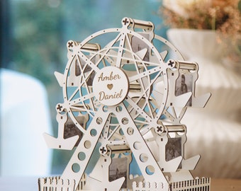 Personalized Unique Wedding Ferris Wheel Gift Custom Wedding Photo Frame Gift for Couple Ferris Wheel Wedding Gifts