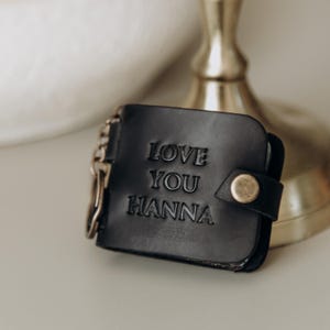 Portachiavi personalizzato unico, mini album fotografico, regalo di San Valentino per lei, regalo di anniversario, portachiavi in pelle, regalo per papà, regalo per la festa del papà