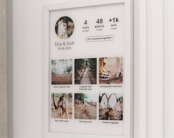 Jahrestag Einzigartiges Paar Bilder Fotorahmen Personalisierte Benutzerdefinierte Hochzeitsgeschenke Bester Freund Freund Verlobungsgeschenk für Sie Ihn Instagram