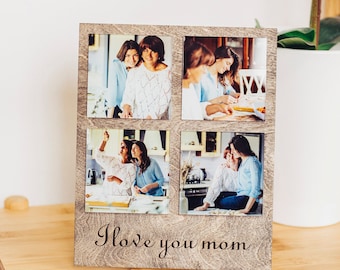 Cadeau d'anniversaire personnalisé pour la fête des mères, cadeau d'une fille, cadeaux pour maman, grand-mère, cadre photo en bois personnalisé 5e anniversaire