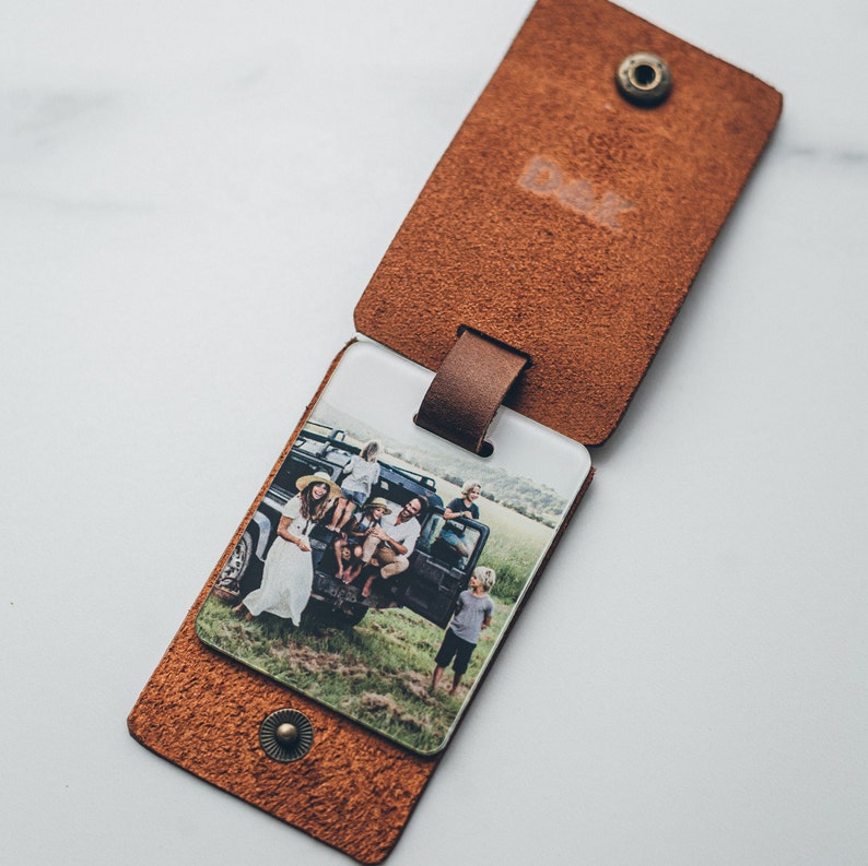 Fathers Day Gift, Custom Leather Keychain, Custom keychain, Personalized Photo Keychain, Drive Safe Keychain, First Time Dad Mom Gift image 9